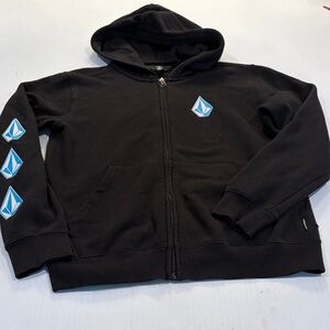 Volcom Black Hoodie with Blue Accents